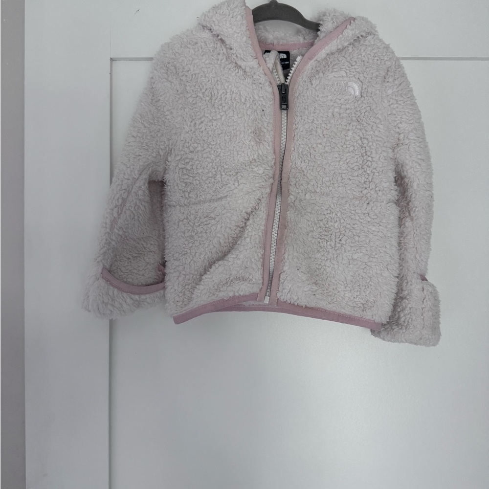 The North Face campshire ears fleece zip hoodie white
